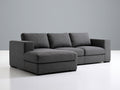 Ecksofa 300x220x85 cm aus Stoff in Dunkelgrau mit Ottomane - Modernes Ecksofa mit großzügiger Sitzfläche für Wohnzimmer