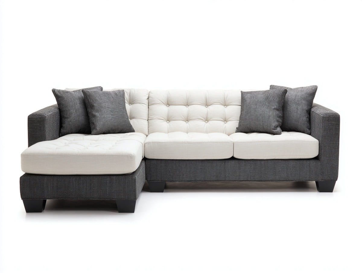 Elegantes Ecksofa mit Ottomane 300 x 230 x 85 cm - Komfortable Wohnlandschaft mit Stoffbezug