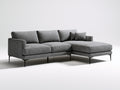 Ecksofa 280x160x85 cm - Stoffsofa mit Ottomane - graue Polsterung im modernen Design