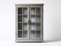 Vitrine aus Holz mit 2 Glastüren 120 x 45 x 200 cm - Eleganter Glasschrank für Wohnzimmer und Essbereich