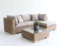 Gartensofa Polyrattan Lounge Sofa Set 250x170x70 cm Beige Holzfarben Outdoor Gartenmöbel Modernes Design