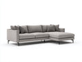 Ecksofa 290x180x85 cm - Stoffsofa mit Ottomane - hellgraue Polsterung im modernen Stil