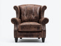 Sessel 82x80x95 cm - Klassischer Polstersessel aus Kunstleder - Braun mit Chesterfield-Design und Armlehnen