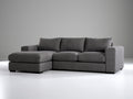 Ecksofa Stoff 300x230x85 cm Dunkelgrau - Modernes Ecksofa mit Ottomane und komfortabler Polsterung