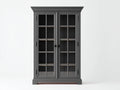 Vitrine aus Holz mit 2 Glastüren 100 x 40 x 180 cm - Eleganter Glasschrank für Wohnzimmer und Essbereich