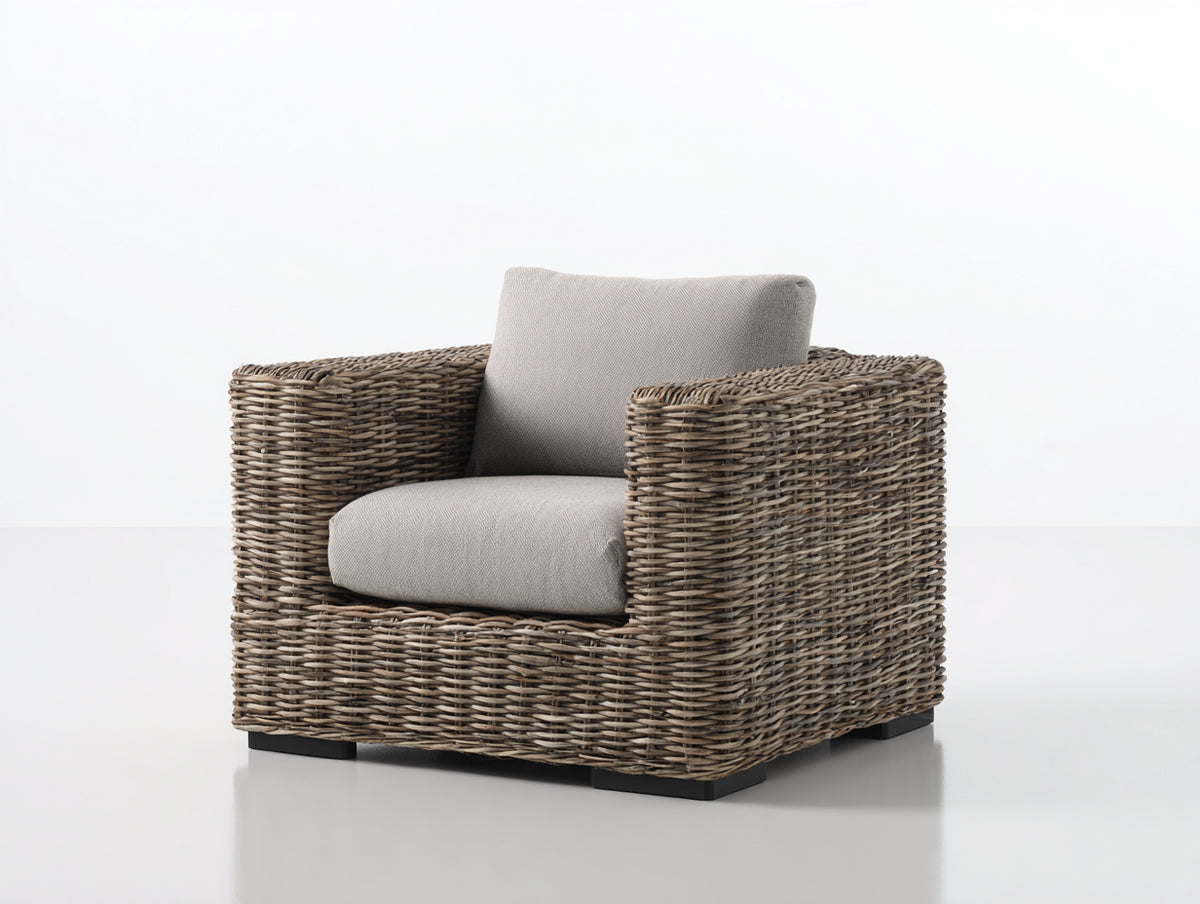 Polyrattan Gartensessel 85x80x75 cm Braun Outdoor Sessel Gartenmöbel Geflecht Modernes Design