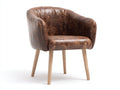 Sessel Leder 78x76x82 cm Braun - Moderner Polstersessel mit Armlehnen und Holzbeinen