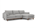 Ecksofa Stoff 290x220x85 cm Hellgrau - Modernes Ecksofa mit Ottomane und komfortabler Polsterung