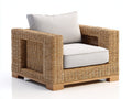 Polyrattan Gartensessel 85x80x75 cm Holzfarben Outdoor Sessel Gartenmöbel Geflecht Modernes Design