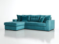 Ecksofa 320x220x85 cm aus Stoff in Türkis mit Ottomane - Modernes Ecksofa mit großzügiger Sitzfläche für Wohnzimmer