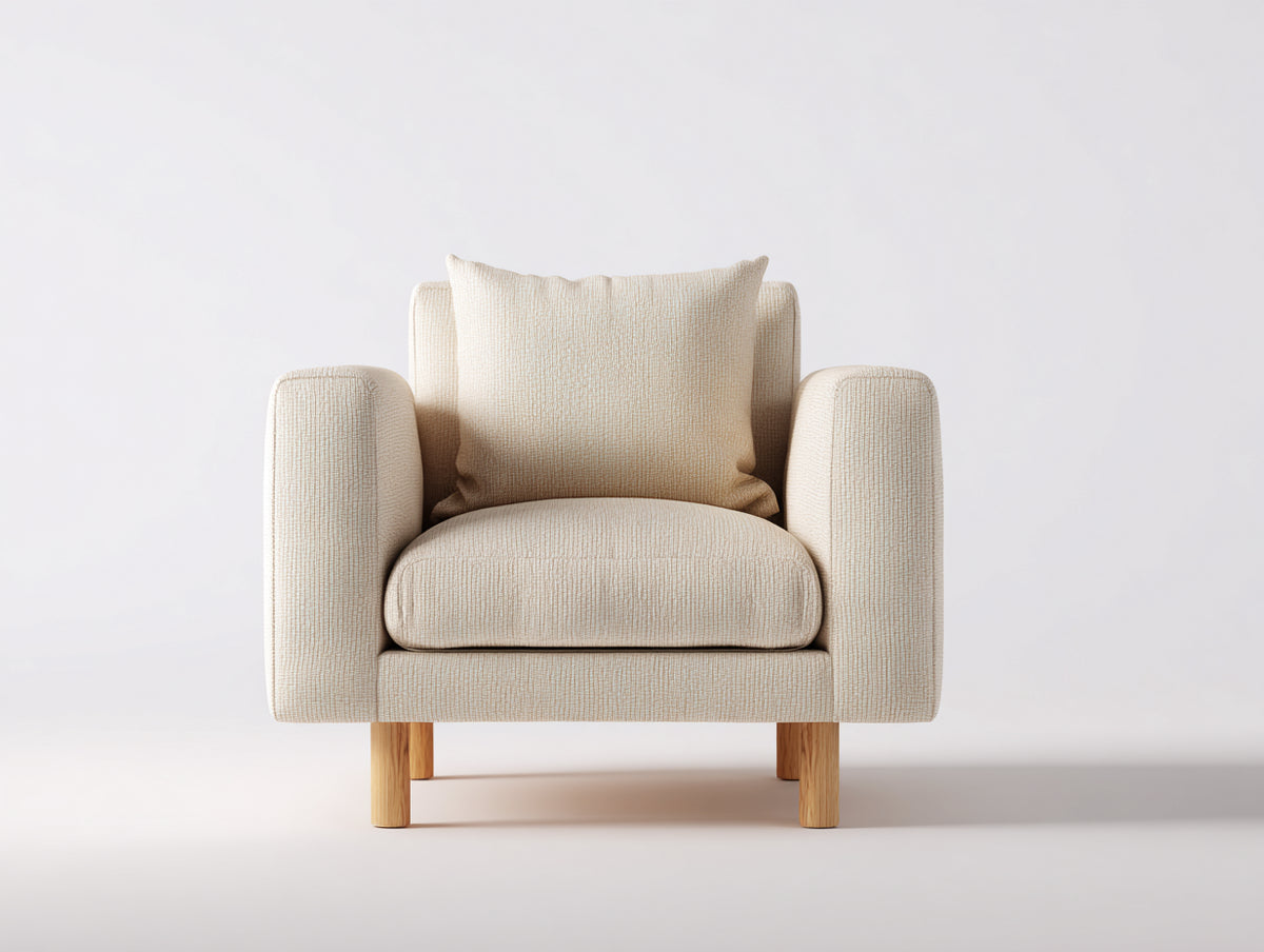 Sessel Stoff Polstersessel 82x85x78 cm Beige Modernes Design Komfortabler Wohnzimmerstuhl