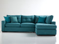 Ecksofa 310x180x85 cm - Stoff Ecksofa mit Ottomane - Türkis Polsterung im modernen Wohnstil