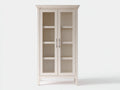 Vitrine aus Holz mit 2 Glastüren 90 x 40 x 180 cm - Eleganter Ausstellungsschrank für Wohnzimmer und Essbereich