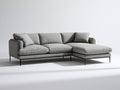 Ecksofa 300x220x85 cm aus Stoff in Grau mit Ottomane - Moderner Ecksofa mit großzügiger Sitzfläche für Wohnzimmer