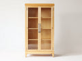 Vitrine aus Holz mit 2 Glastüren 100 x 45 x 190 cm - Klassischer Ausstellungsschrank für Wohnzimmer und Essbereich
