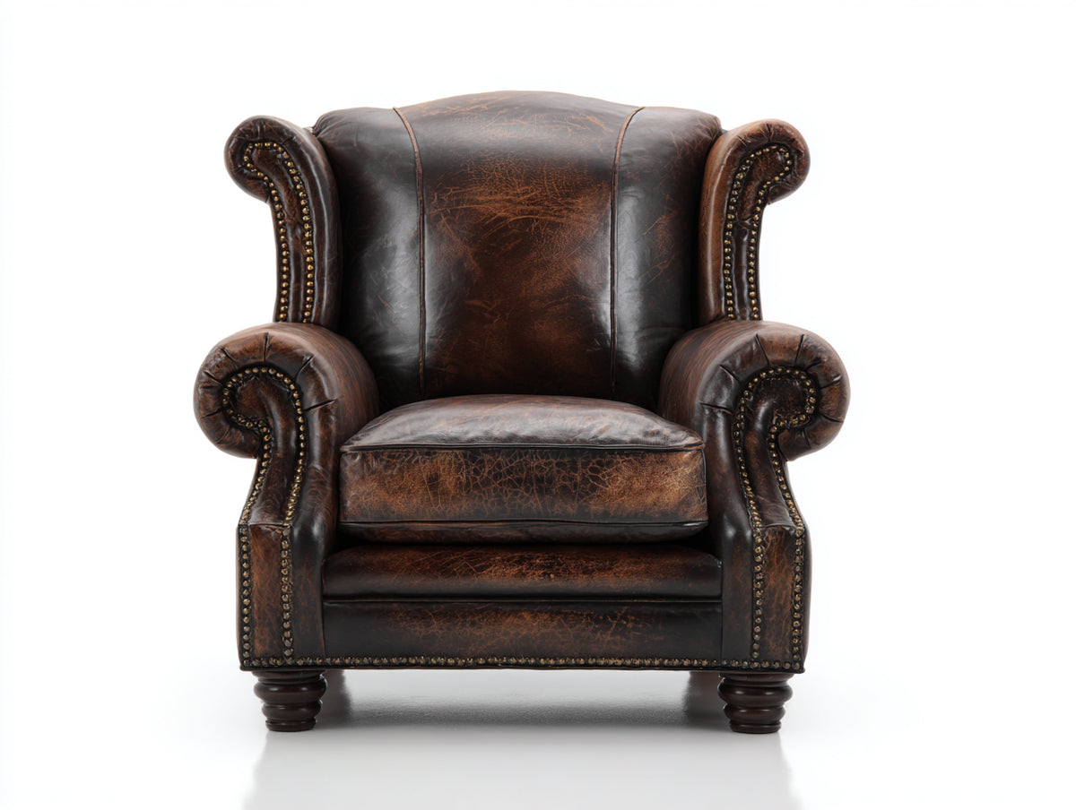 Sessel Kunstleder Polstersessel 88x82x95 cm Braun Chesterfield Stil Klassischer Ohrensessel Komfortabler Wohnzimmerstuhl